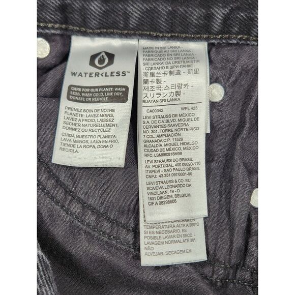 women's LEVI'S 94 BAGGY Black Jeans denim Stonewash size 24/26 - Picture 5 of 9